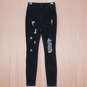 Raregal Highwaist Black Ripped Jeans